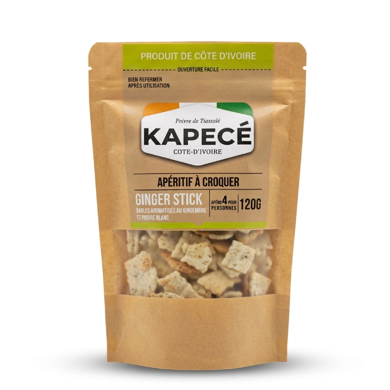 Crackers Ginger Stick Kapecé au gingembre et poivre blanc